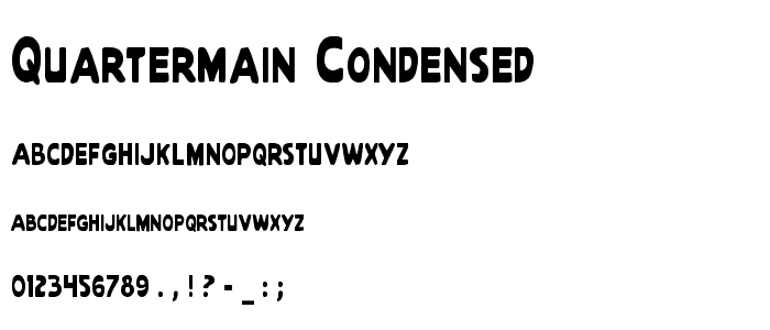 Quartermain Condensed font